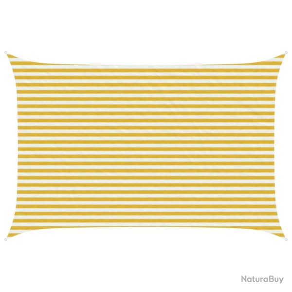 Voile d'ombre Jaune et blanc 3 x 5 m HDPE