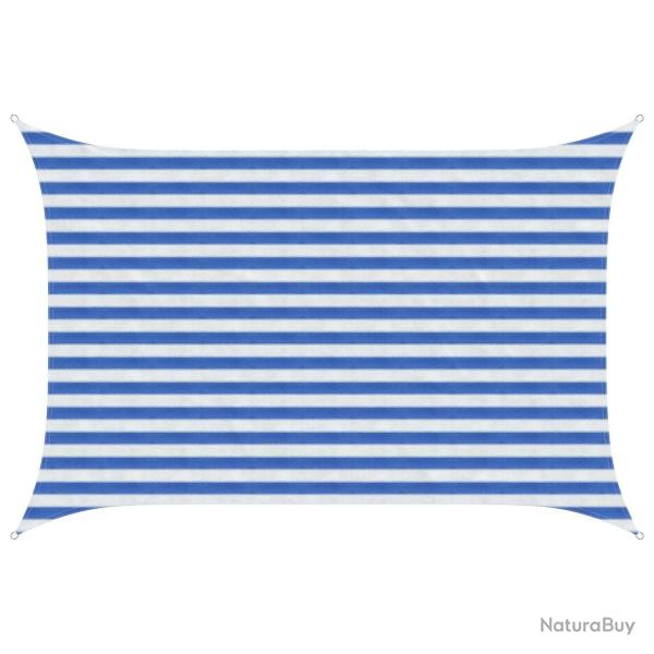 Voile d'ombre Bleu et Blanc 2 x 2,5 m HDPE