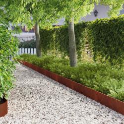 Bordure de Pelouse 10 pcs 103 x 20 cm Acier Rouill&eacute;