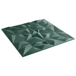 Panneaux muraux 12 pcs Vert Am&eacute;thyste 50 x 50 cm Mousse XPS