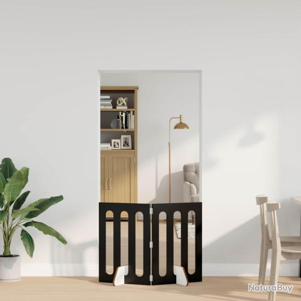 Cl�ture pliable pour animaux 2 pcs Ch�ne Noir Bois d'ing�nierie