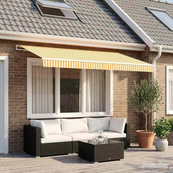 Toile de rechange pour auvent Jaune et blanc 350 x 250 cm