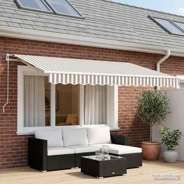 Toile de rechange pour auvent Gris clair et blanc 3 x 2,5 m