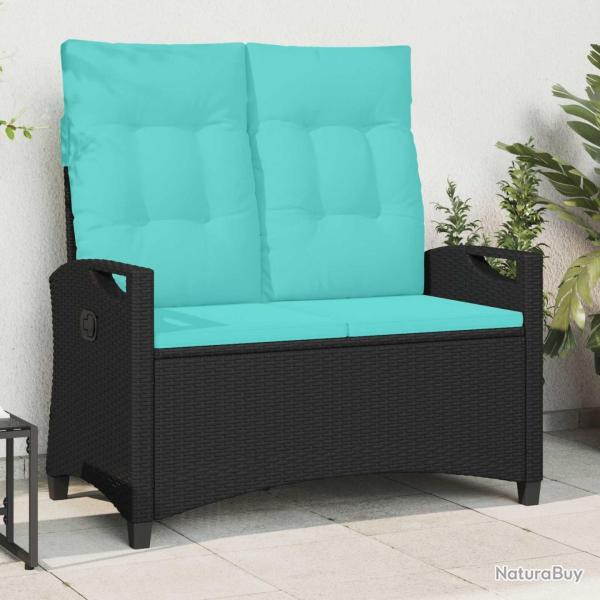 Banc de jardin avec oreiller 105 x 60 x 112 cm acier