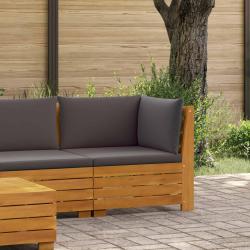 Canap&eacute; d'angle de jardin Bois d'Acacia Massif Marron
