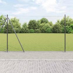 Cl&ocirc;ture hexagonale avec base en b&eacute;ton 10 x 1,5 m Gris Maille