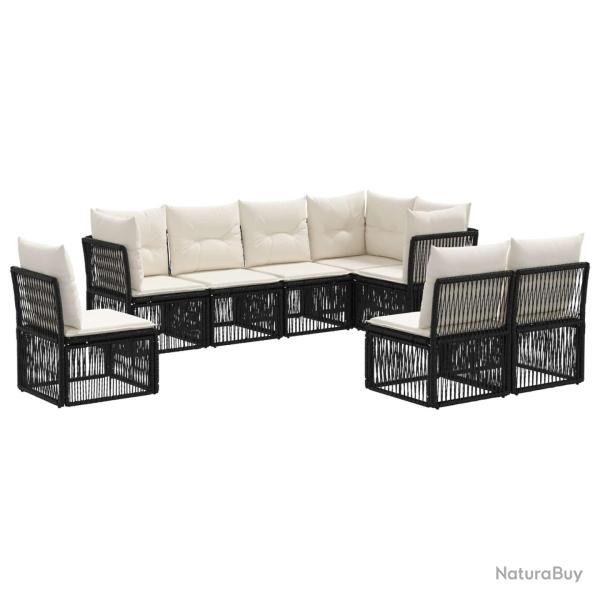 Ensemble de canap� de jardin 8 pcs Noir polyrotin
