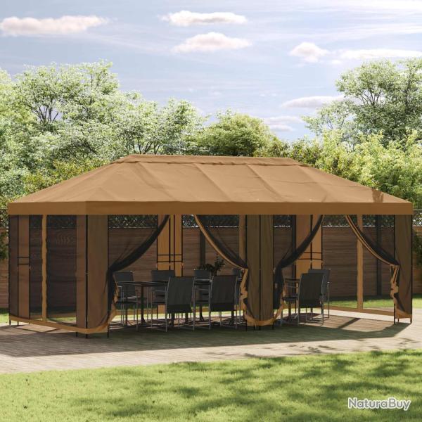 Cadre de Gazebo 6 x 3 m Noir Acier