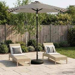Parasol de jardin avec lumi&egrave;res LED et base 230 x 230 cm