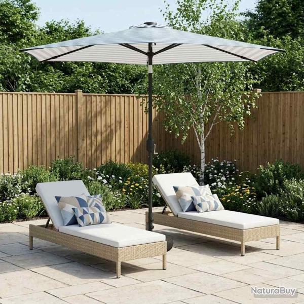 Parasol de jardin avec lumi�res LED et base 270 x 270 cm