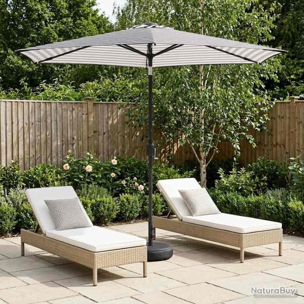 Parasol de jardin avec lumi�res LED et base 270 x 270 cm