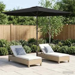Parasol de jardin 270 x 270 cm Polyester Rectangulaire Noir