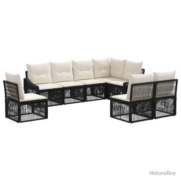 Ensemble de canap� de jardin 8 pcs Noir polyrotin