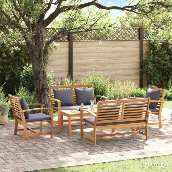 Ensemble de canap� de jardin 5 pcs Naturel Bois de teck massif