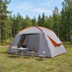 Tente Cabane Gris et orange 400 x 210 x 180 cm Polyester