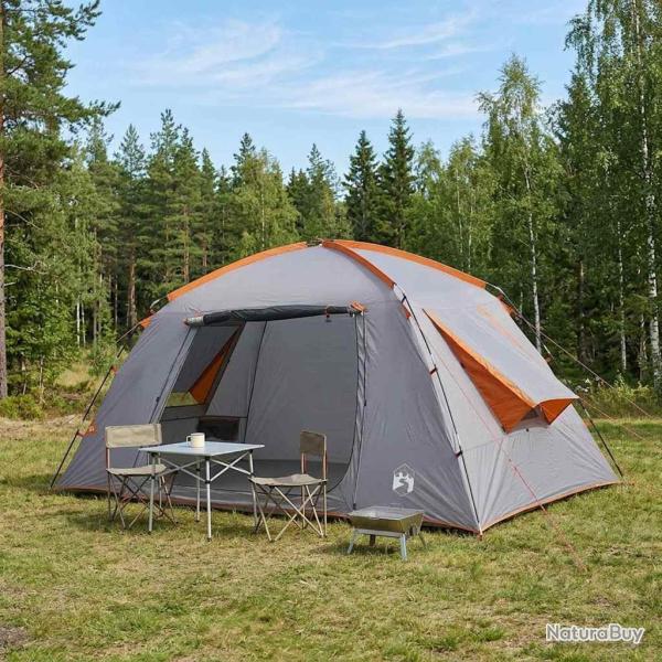 Tente Cabane Gris et orange 400 x 210 x 180 cm Polyester