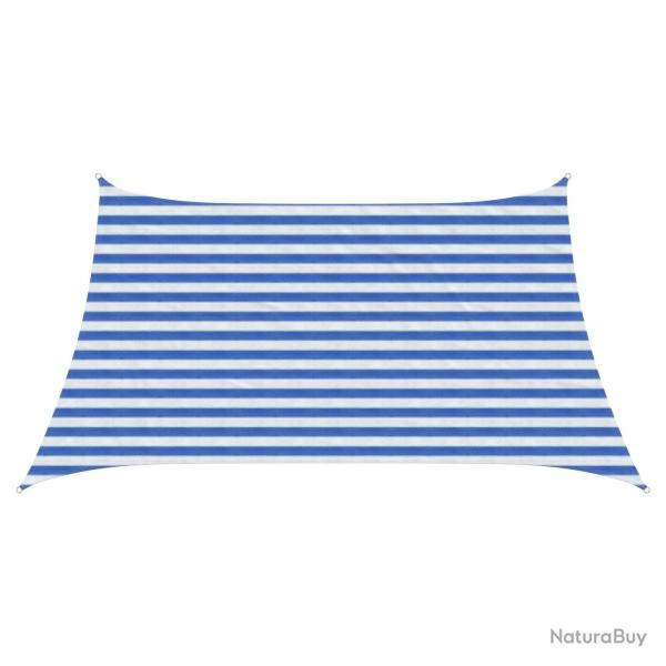 Voile d'ombre Bleu et Blanc 3 / 4 x 2 m HDPE