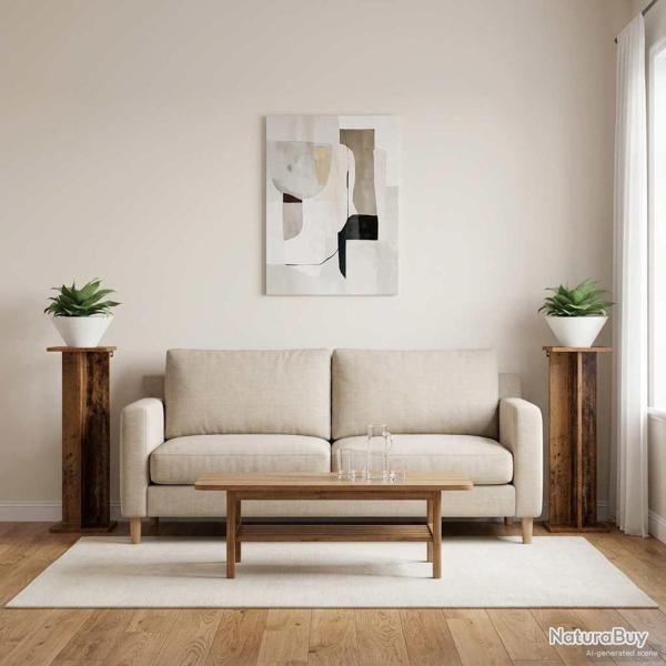 Support de Plante 2 pcs Bois ancien 25 x 25,5 x 80,5 cm