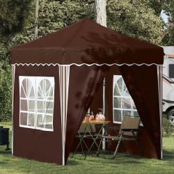 Tente de f&ecirc;te pop-up 195 x 195 x 245 cm Marron Tissu Oxford