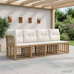 Canap&eacute; de jardin 4 places avec accoudoir gauche 4 pcs