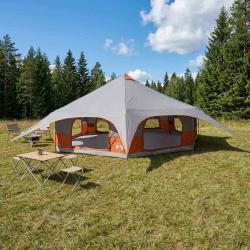 Tente familiale Gris et orange 18-Personnes