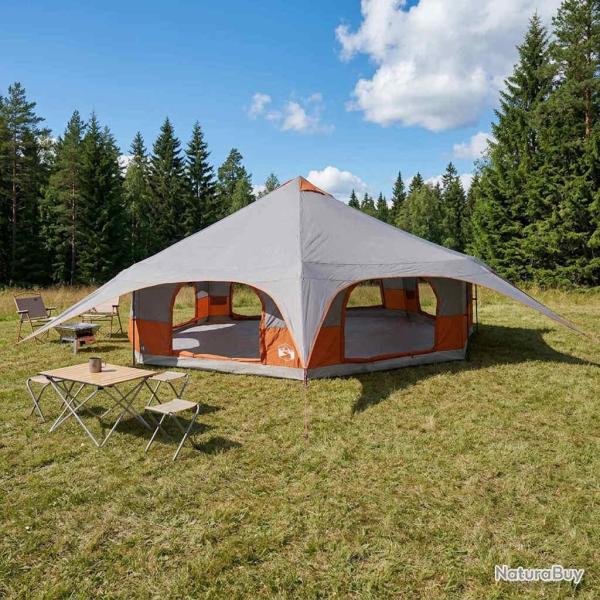 Tente familiale Gris et orange 18-Personnes