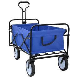 Chariot &agrave; Main Pliable Bleu 94 x 53 x 99 cm Tissu Oxford