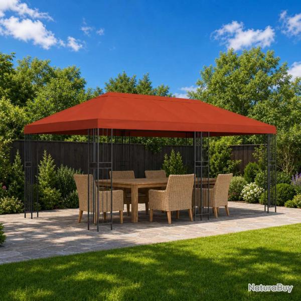 Gazebo avec murs lat�raux 6 x 3 m Terre cuite