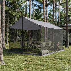 Tarp de camping avec murs en maille Gris et orange