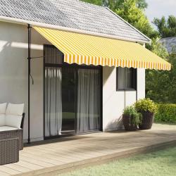 Tissu de remplacement de cantonni&egrave;re d'auvent jaune blanc 4 m