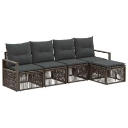 Ensemble de canap&eacute; de jardin 4 pcs Gris polyrotin