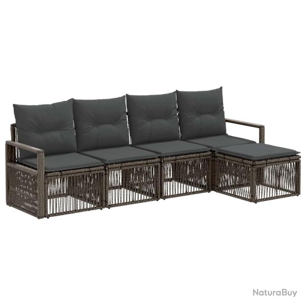 Ensemble de canap� de jardin 4 pcs Gris polyrotin