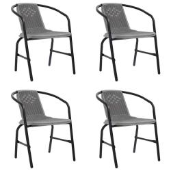 Chaises de jardin lot de 4 Rotin de plastique et acier 110 kg