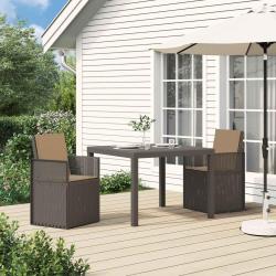 Chaises de jardin salle &agrave; manger 2 pcs Gris clair et Taupe PP