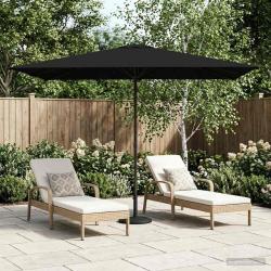 Parasol de jardin 200 x 300 cm Polyester Rectangulaire Noir