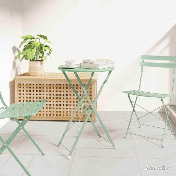 Table bistrot Menthe claire � 50 x 71 cm Acier rev�tu de poudre