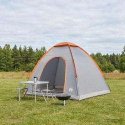 Tente de camping avec toit Gris et orange 190 x 140 x 105 cm