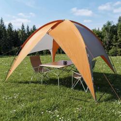 Tente de camping avec un abri imperm&eacute;able D&ocirc;me Gris et orange