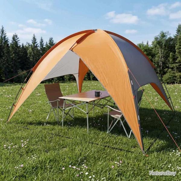 Tente de camping avec un abri imperm�able D�me Gris et orange