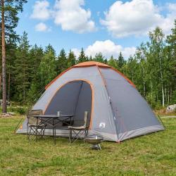 Tente de camping avec toit Gris et orange 335 x 275 x 180 cm