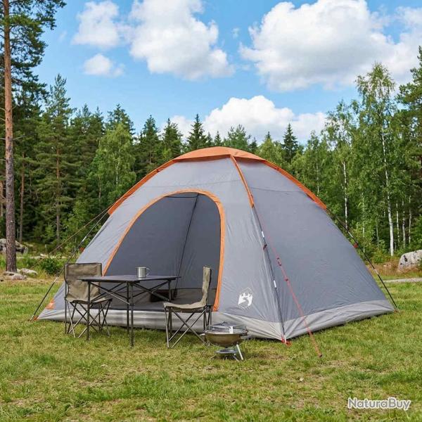 Tente de camping avec toit Gris et orange 335 x 275 x 180 cm