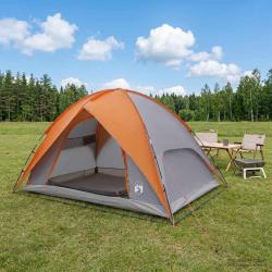 Tente de camping avec un abri imperm&eacute;able D&ocirc;me Gris et orange