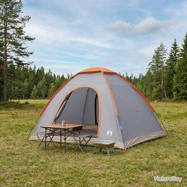 Tente de camping avec toit Gris et orange 275 x 215 x 125 cm