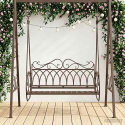 Banc Balan&ccedil;oire Acier 112 x 60 x 126,5 cm Marron ancien