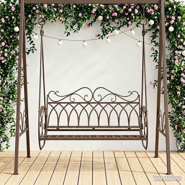 Banc Balan�oire Acier 112 x 60 x 126,5 cm Marron ancien