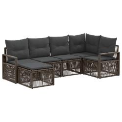 Ensemble de canap&eacute; de jardin 6 pcs Gris polyrotin