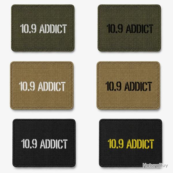 Patch velcro 10.9 Addict - �cusson tir sportif tiss� 10x7 cm