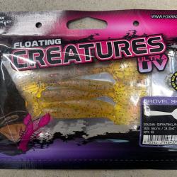 Leurres Fox Rage Creatures UV Shovel Shad 9cm sparkling oil