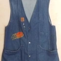 Gilet de ball trap tissu jeans.