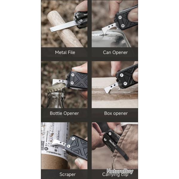 Pince Multifonction Nextool E1 Lame Rempla�able Manche Aluminium Noir NTL20287